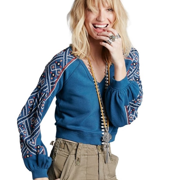 Free People Tops - Free People Senorita Crop Pullover Small